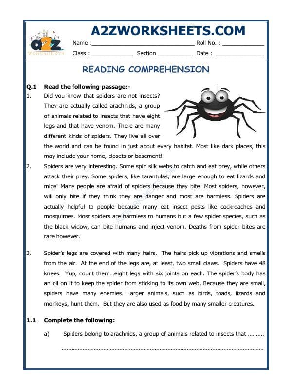 A2ZWorksheets:English-Reading-Comprehension Passage- 13