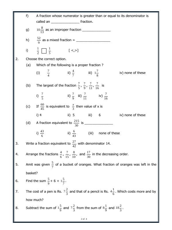 A2ZWorksheets:Maths-Fractions-Fractions