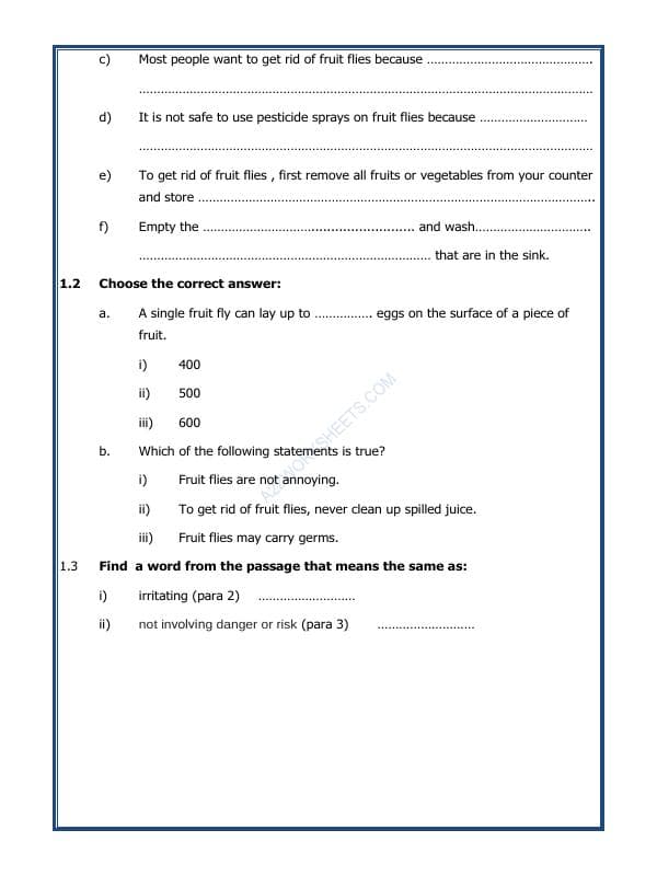A2ZWorksheets:English-Reading-Comprehension Passage- 15