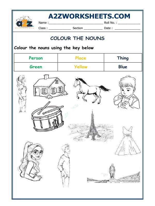 A2ZWorksheets:English-Grammar-English Noun Practice