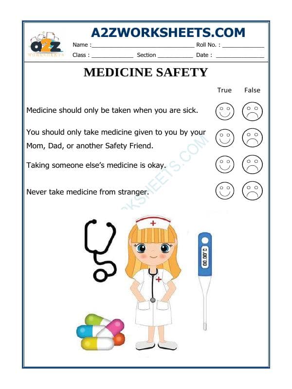A2ZWorksheets:General Awareness-Safety-Medical Safety