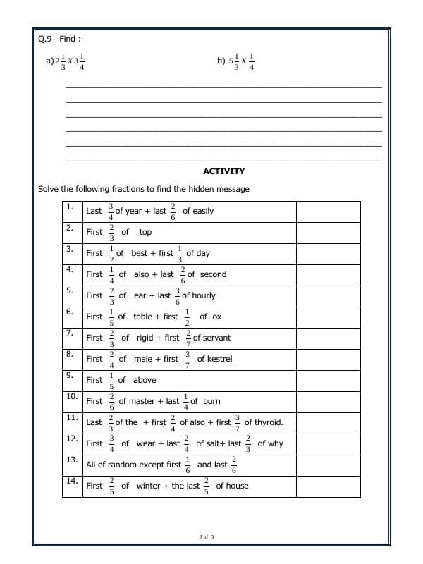 A2ZWorksheets:Maths-Fractions-Basic Operations On Fractional Numbers
