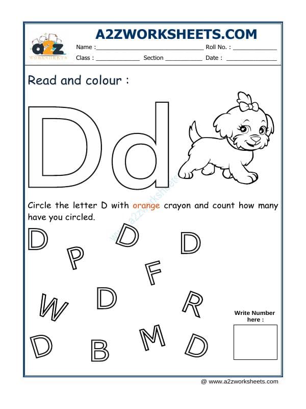 A2ZWorksheets:English-Recognition-Read And Colour D