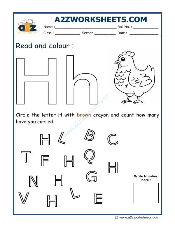 A2ZWorksheets:English-Recognition-Read And Colour H