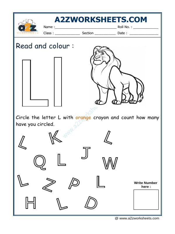 A2ZWorksheets:English-Recognition-Read And Colour L