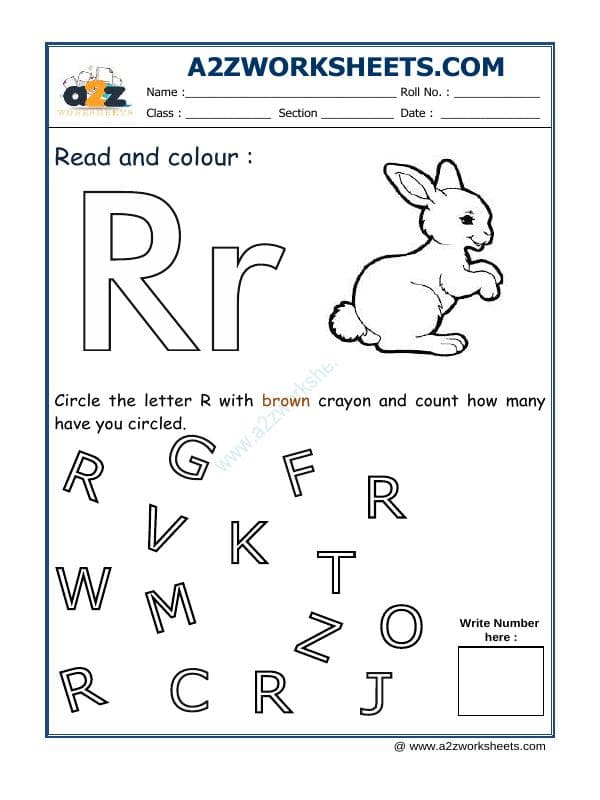A2ZWorksheets:English-Recognition-Read And Colour R