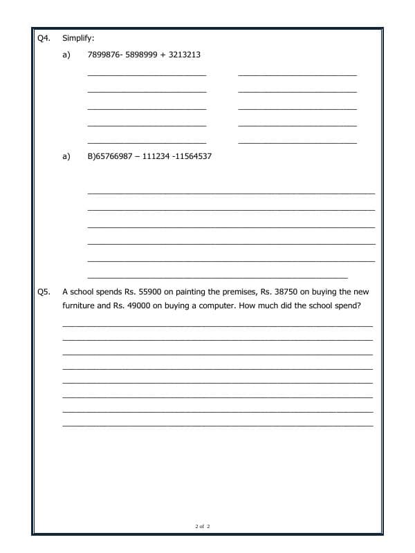 A2ZWorksheets:Maths-Addition-Addition And Subtraction