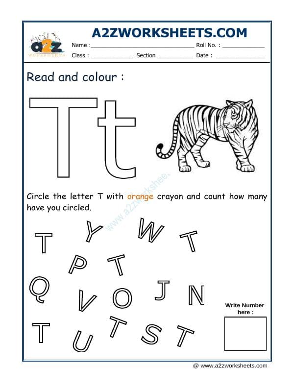 A2ZWorksheets:English-Recognition-Read And Colour T