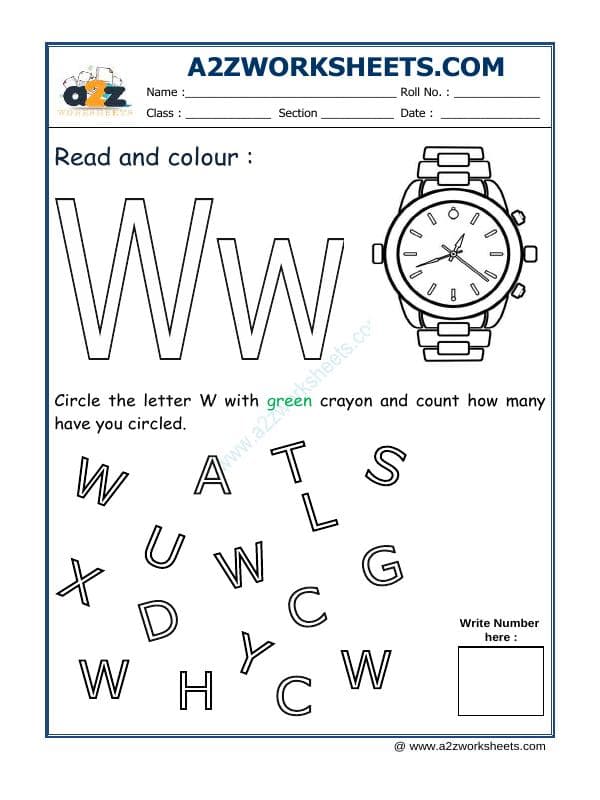 A2ZWorksheets:English-Recognition-Read And Colour W