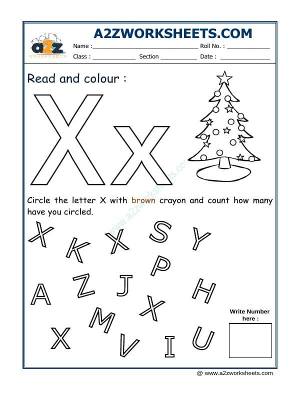 A2ZWorksheets:English-Recognition-Read And Colour X
