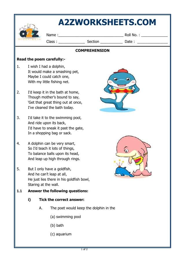 A2ZWorksheets:English-Reading-Fun With Adjectives