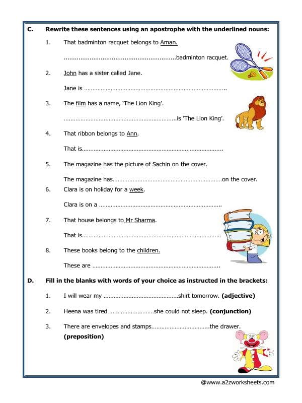 A2ZWorksheets:English-Grammar-Adjectives Practice Time
