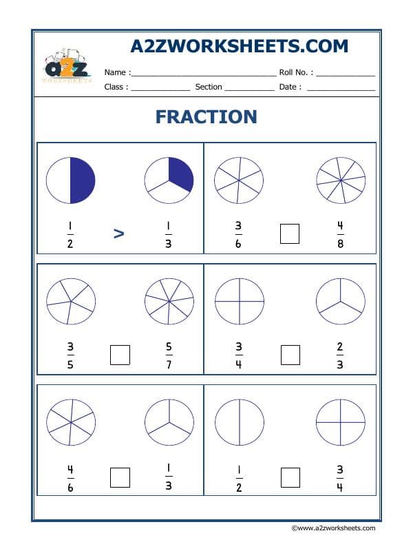 A2ZWorksheets:Maths-Fractions-Fun With Fractions
