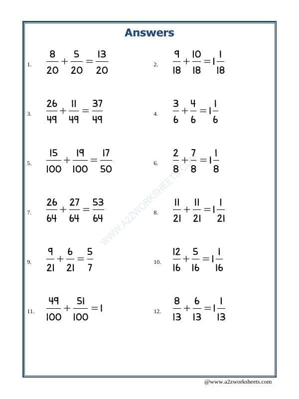 A2ZWorksheets:Maths-Fractions-Let's Practice Fraction Addition-04