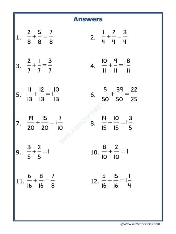 A2ZWorksheets:Maths-Fractions-Let's Practice Fraction Addition-05