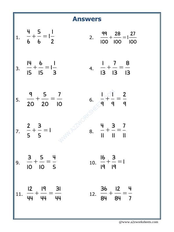A2ZWorksheets:Maths-Fractions-Let'S Practice Fraction Addition-10