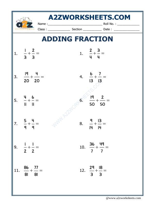 A2ZWorksheets:Maths-Fractions-Let'S Practice Fraction Addition-14