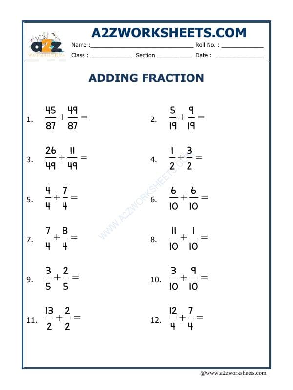 A2ZWorksheets:Maths-Fractions-Let'S Practice Fraction Addition-20