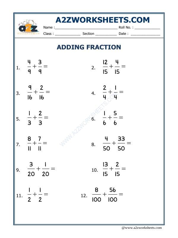 A2ZWorksheets:Maths-Fractions-Let'S Practice Fraction Addition-21