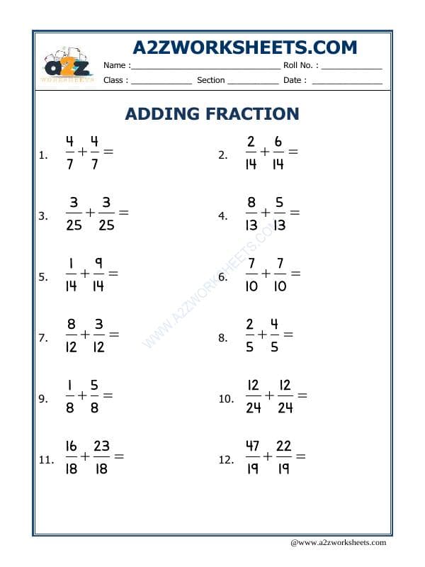 A2ZWorksheets:Maths-Fractions-Let'S Practice Fraction Addition-22