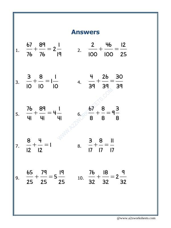 A2ZWorksheets:Maths-Fractions-Let'S Practice Fraction Addition-23