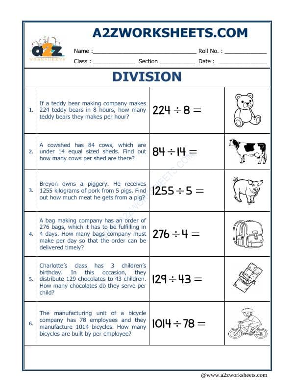 A2ZWorksheets:Maths-Division-Let's Practice Division-05