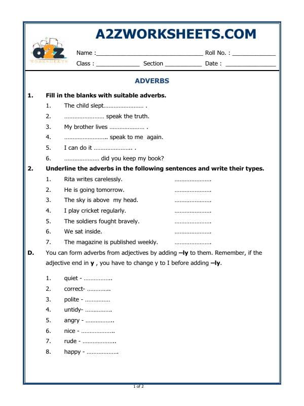 A2ZWorksheets:English-Grammar-Let's Practice Adverbs-02