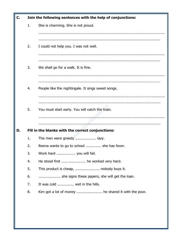 A2ZWorksheets:English-Grammar-Let's Practice Conjunctions-02