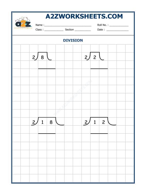 A2ZWorksheets:Maths-Division-Division By 2 - 2