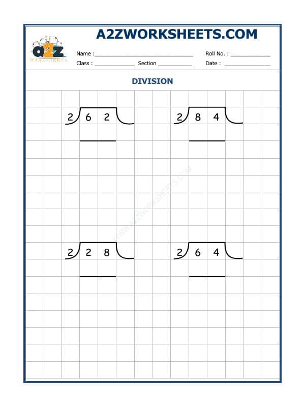 A2ZWorksheets:Maths-Division-Division By 2 - 3