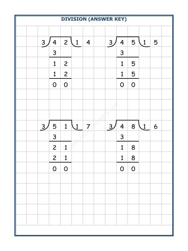 A2ZWorksheets:Maths-Division-Division By 3 - 4