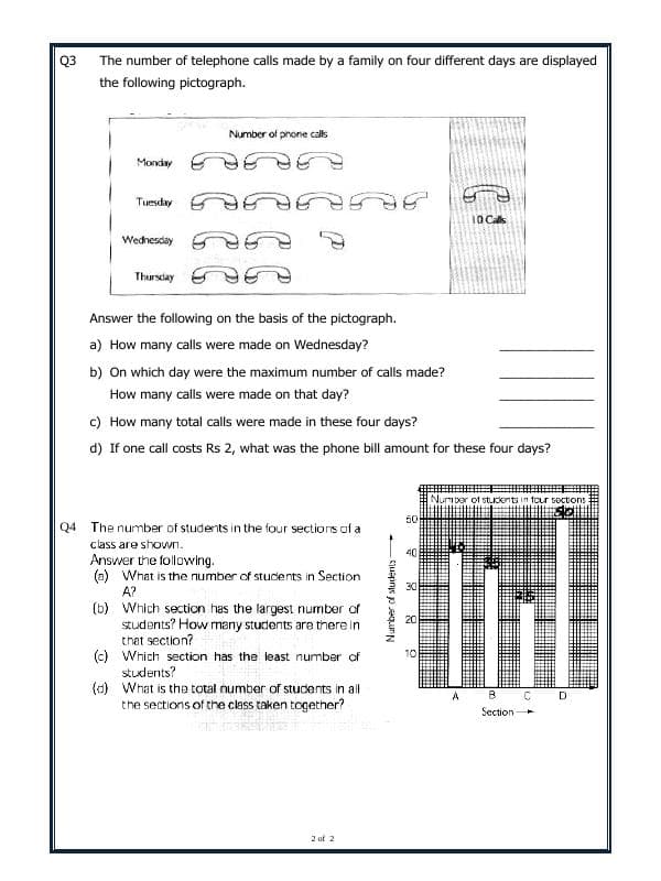 A2ZWorksheets:Maths-Data Handling-Pictorial Representation Of Data
