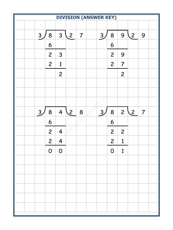 A2ZWorksheets:Maths-Division-Division By 3 - 9
