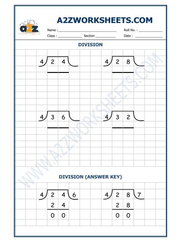 A2ZWorksheets:Maths-Division-Division By 4 - 2