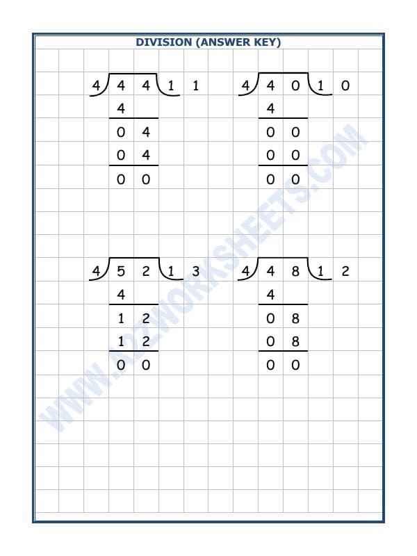 A2ZWorksheets:Maths-Division-Division By 4 - 3
