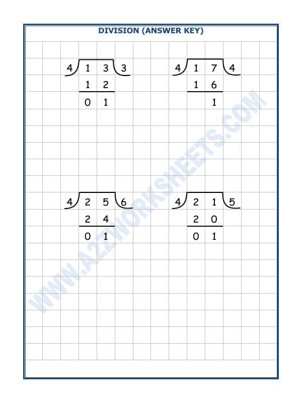 A2ZWorksheets:Maths-Division-Division By 4 - 6