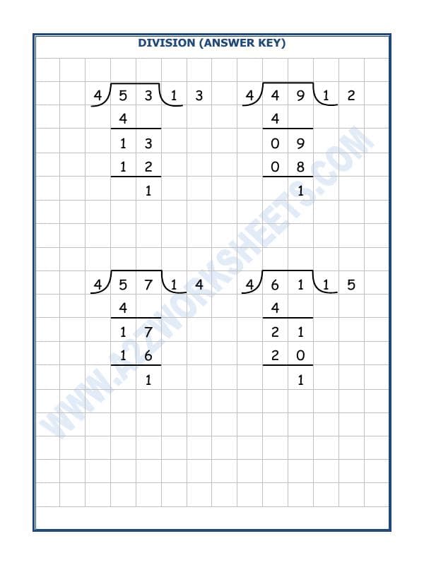 A2ZWorksheets:Maths-Division-Division By 4 - 8