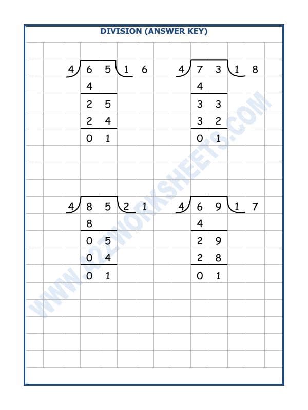 A2ZWorksheets:Maths-Division-Division By 4 - 9