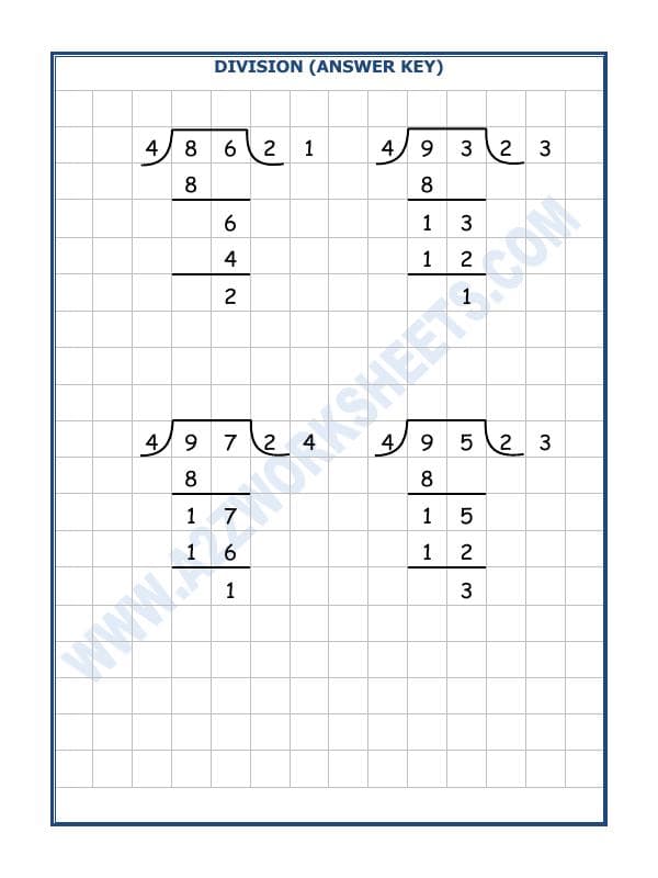 A2ZWorksheets:Maths-Division-Division By 4 - 10