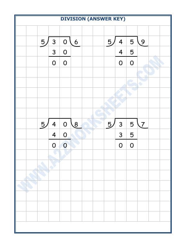 A2ZWorksheets:Maths-Division-Division By 5 - 1