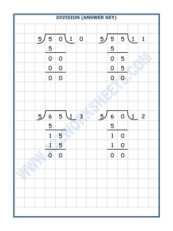 A2ZWorksheets:Maths-Division-Division By 5 - 2