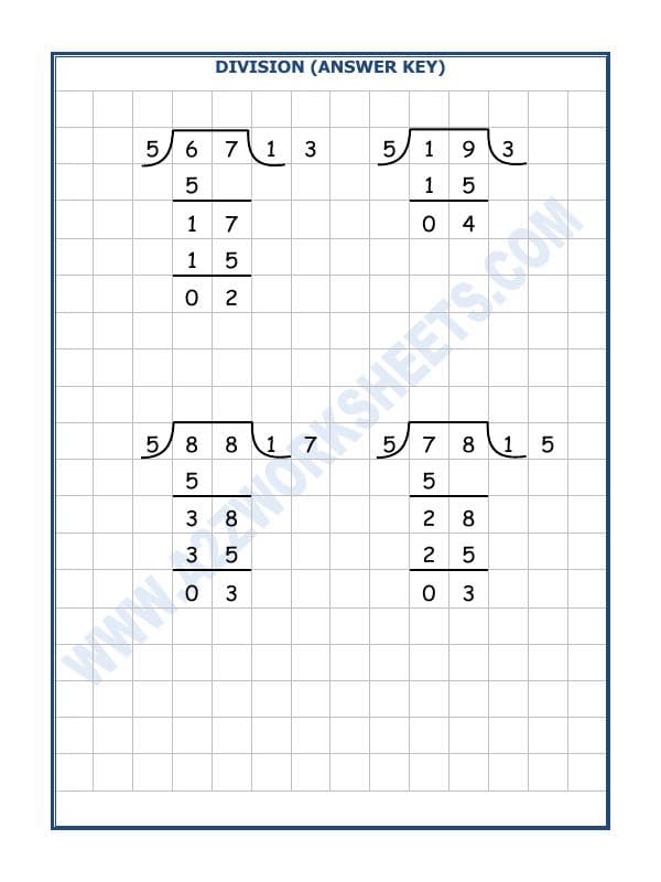 A2ZWorksheets:Maths-Division-Division By 5 - 6
