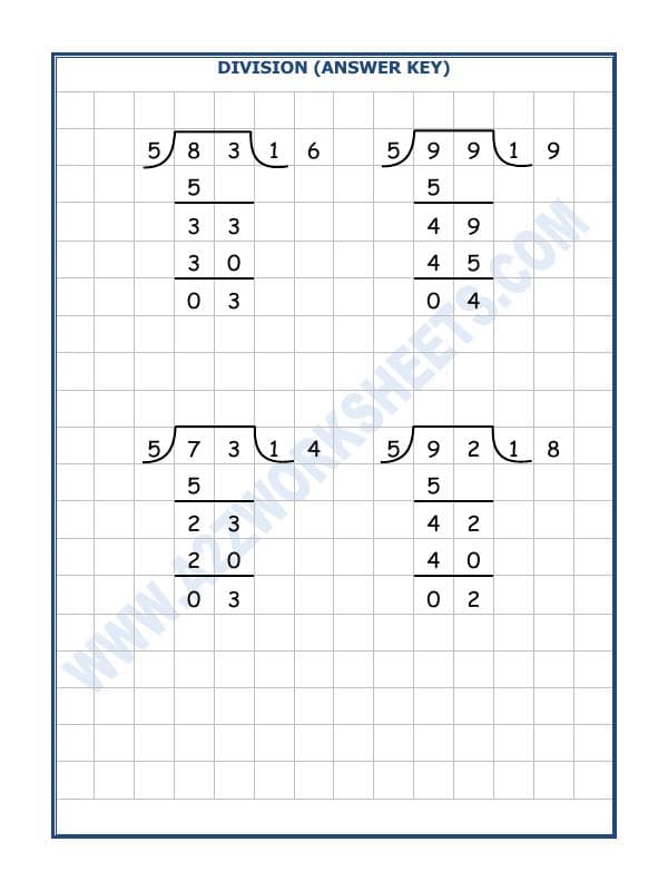 A2ZWorksheets:Maths-Division-Division By 5 - 12