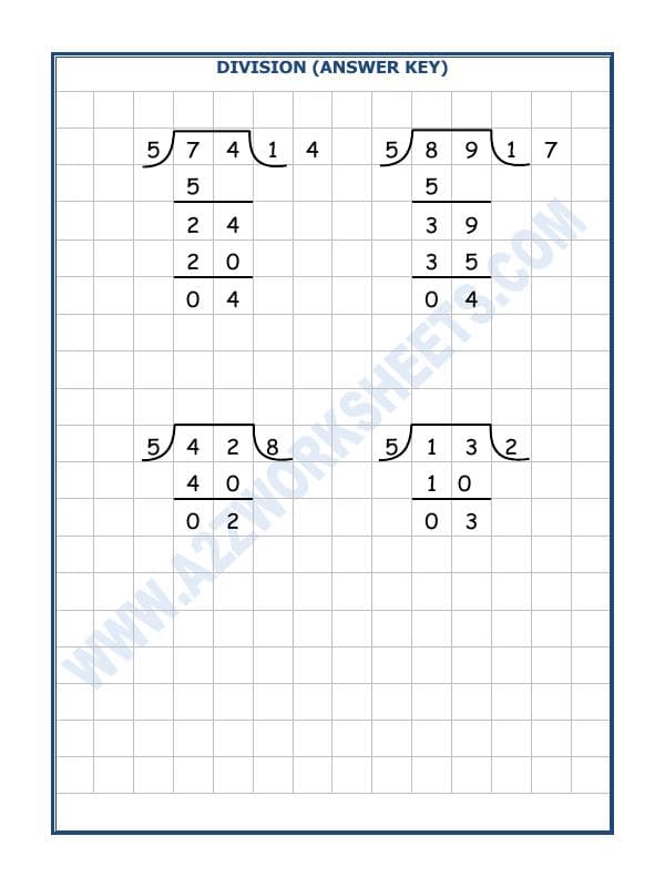 A2ZWorksheets:Maths-Division-Division By 5 - 14