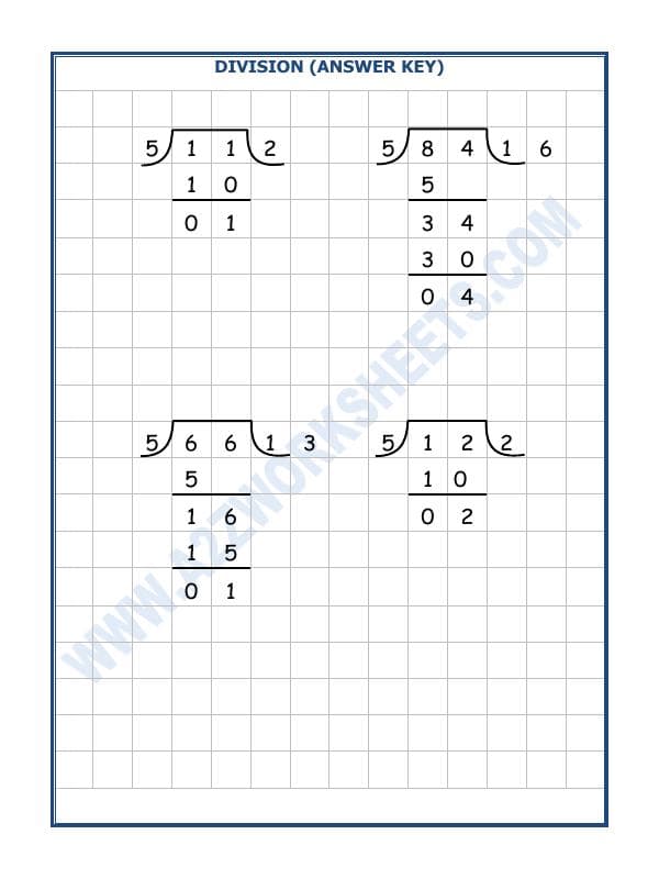 A2ZWorksheets:Maths-Division-Division By 5 - 18