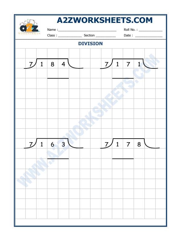 A2ZWorksheets:Maths-Division-Division By 7 - 9