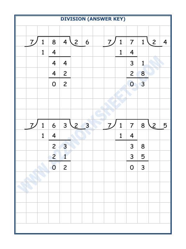 A2ZWorksheets:Maths-Division-Division By 7 - 9