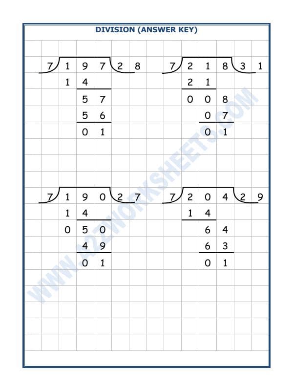A2ZWorksheets:Maths-Division-Division By 7 - 10