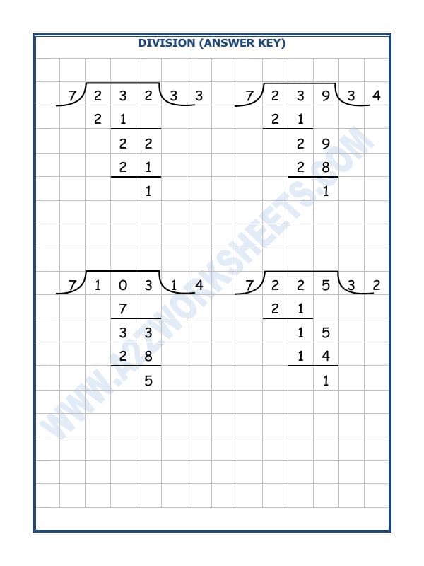 A2ZWorksheets:Maths-Division-Division By 7 - 11