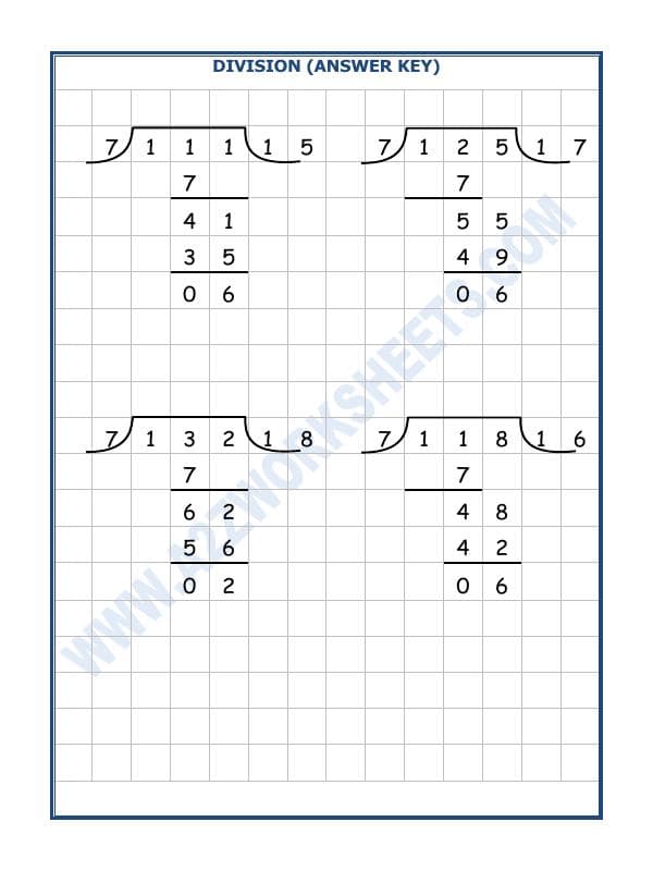A2ZWorksheets:Maths-Division-Division By 7 - 12